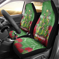 Kakapo New Zealand Christmas Car Seat Cover Meri Kirihimete Pohutukawa - Green Color LT14 - Polynesian Pride