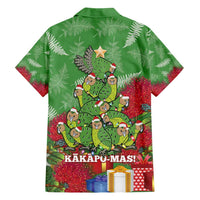 Kakapo New Zealand Christmas Family Matching Off Shoulder Maxi Dress and Hawaiian Shirt Meri Kirihimete Pohutukawa - Green Color LT14 - Polynesian Pride