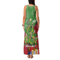 Kakapo New Zealand Christmas Family Matching Tank Maxi Dress and Hawaiian Shirt Meri Kirihimete Pohutukawa - Green Color LT14 - Polynesian Pride