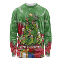 Kakapo New Zealand Christmas Long Sleeve Shirt Meri Kirihimete Pohutukawa - Green Color LT14 Unisex Green - Polynesian Pride