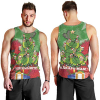 Kakapo New Zealand Christmas Men Tank Top Meri Kirihimete Pohutukawa - Green Color LT14 - Polynesian Pride