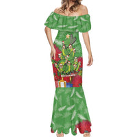 Kakapo New Zealand Christmas Mermaid Dress Meri Kirihimete Pohutukawa - Green Color LT14 - Polynesian Pride
