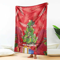 Kakapo New Zealand Christmas Blanket Meri Kirihimete Pohutukawa - Red Color LT14 - Polynesian Pride