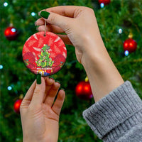 Kakapo New Zealand Christmas Ceramic Ornament Meri Kirihimete Pohutukawa - Red Color LT14 - Polynesian Pride