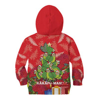 Kakapo New Zealand Christmas Kid Hoodie Meri Kirihimete Pohutukawa - Red Color LT14 - Polynesian Pride