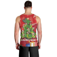 Kakapo New Zealand Christmas Men Tank Top Meri Kirihimete Pohutukawa - Red Color LT14 - Polynesian Pride