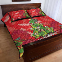 Kakapo New Zealand Christmas Quilt Bed Set Meri Kirihimete Pohutukawa - Red Color LT14 - Polynesian Pride