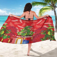 Kakapo New Zealand Christmas Sarong Meri Kirihimete Pohutukawa - Red Color LT14 - Polynesian Pride