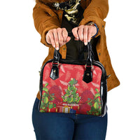 Kakapo New Zealand Christmas Shoulder Handbag Meri Kirihimete Pohutukawa - Red Color LT14 One Size Red - Polynesian Pride