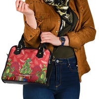 Kakapo New Zealand Christmas Shoulder Handbag Meri Kirihimete Pohutukawa - Red Color LT14 - Polynesian Pride