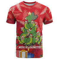 Kakapo New Zealand Christmas T Shirt Meri Kirihimete Pohutukawa - Red Color LT14 Red - Polynesian Pride