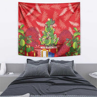 Kakapo New Zealand Christmas Tapestry Meri Kirihimete Pohutukawa - Red Color LT14 - Polynesian Pride