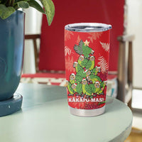 Kakapo New Zealand Christmas Tumbler Cup Meri Kirihimete Pohutukawa - Red Color LT14 - Polynesian Pride
