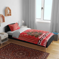 Kiwi New Zealand Christmas Bedding Set Meri Kirihimete Silver Fern - Red Color LT14 - Polynesian Pride
