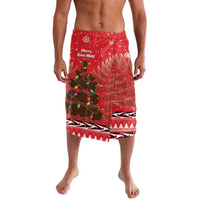 Kiwi New Zealand Christmas Lavalava Meri Kirihimete Silver Fern - Red Color LT14 Red - Polynesian Pride