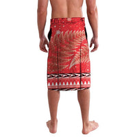Kiwi New Zealand Christmas Lavalava Meri Kirihimete Silver Fern - Red Color LT14 - Polynesian Pride