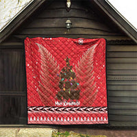 Kiwi New Zealand Christmas Quilt Meri Kirihimete Silver Fern - Red Color LT14 - Polynesian Pride