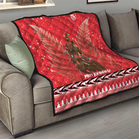 Kiwi New Zealand Christmas Quilt Meri Kirihimete Silver Fern - Red Color LT14 - Polynesian Pride
