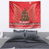 Kiwi New Zealand Christmas Tapestry Meri Kirihimete Silver Fern - Red Color LT14 - Polynesian Pride