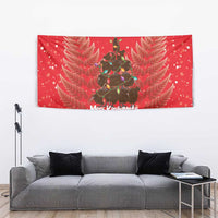 Kiwi New Zealand Christmas Tapestry Meri Kirihimete Silver Fern - Red Color LT14 - Polynesian Pride