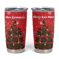 Kiwi New Zealand Christmas Tumbler Cup Meri Kirihimete Silver Fern - Red Color LT14 Red - Polynesian Pride
