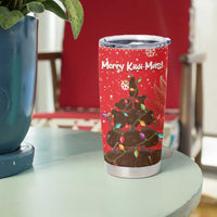 Kiwi New Zealand Christmas Tumbler Cup Meri Kirihimete Silver Fern - Red Color LT14 - Polynesian Pride