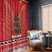 Kiwi New Zealand Christmas Window Curtain Meri Kirihimete Silver Fern - Red Color LT14 - Polynesian Pride