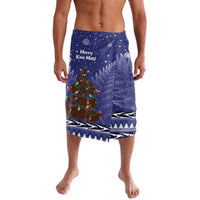 Kiwi New Zealand Christmas Lavalava Meri Kirihimete Silver Fern - Blue Color LT14 Blue - Polynesian Pride