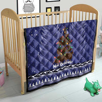 Kiwi New Zealand Christmas Quilt Meri Kirihimete Silver Fern - Blue Color LT14 - Polynesian Pride