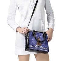 Kiwi New Zealand Christmas Shoulder Handbag Meri Kirihimete Silver Fern - Blue Color LT14 - Polynesian Pride