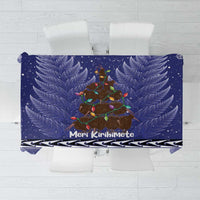 Kiwi New Zealand Christmas Tablecloth Meri Kirihimete Silver Fern - Blue Color LT14 Blue - Polynesian Pride