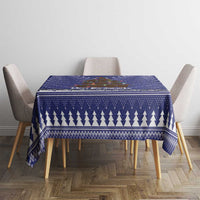 Kiwi New Zealand Christmas Tablecloth Meri Kirihimete Silver Fern - Blue Color LT14 - Polynesian Pride