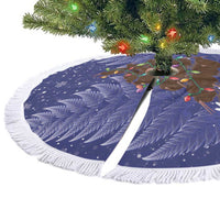 Kiwi New Zealand Christmas Tree Skirt Meri Kirihimete Silver Fern - Blue Color LT14 - Polynesian Pride