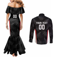 Custom New Zealand Silver Fern Softball Couples Matching Mermaid Dress and Long Sleeve Button Shirt Go Aotearoa LT14 - Polynesian Pride