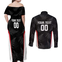 Custom New Zealand Silver Fern Softball Couples Matching Off Shoulder Maxi Dress and Long Sleeve Button Shirt Go Aotearoa LT14 - Polynesian Pride