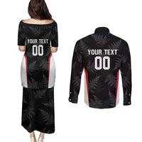 Custom New Zealand Silver Fern Softball Couples Matching Puletasi and Long Sleeve Button Shirt Go Aotearoa LT14 - Polynesian Pride