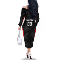 Custom New Zealand Silver Fern Softball Family Matching Off The Shoulder Long Sleeve Dress and Hawaiian Shirt Go Aotearoa LT14 - Polynesian Pride