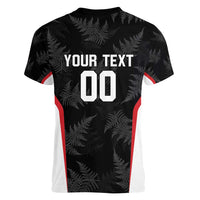 Custom New Zealand Silver Fern Softball Women V-Neck T-Shirt Go Aotearoa LT14 - Polynesian Pride