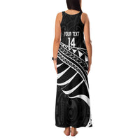 Custom Aotearoa Ice Hockey Family Matching Tank Maxi Dress and Hawaiian Shirt NZ Tiki Mascot - Maori Pattern LT14 - Polynesian Pride