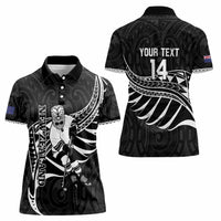 Custom Aotearoa Ice Hockey Women Polo Shirt NZ Tiki Mascot - Maori Pattern