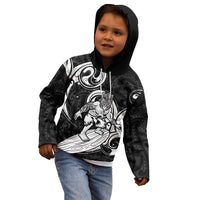Personalised New Zealand Surfing Kid Hoodie Aotearoa Maori Tiki Haka LT14 - Polynesian Pride