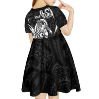 Personalised New Zealand Surfing Kid Short Sleeve Dress Aotearoa Maori Tiki Haka LT14 - Polynesian Pride