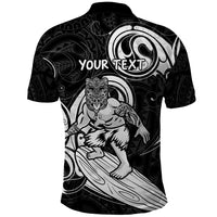 Personalised New Zealand Surfing Polo Shirt Aotearoa Maori Tiki Haka LT14 - Polynesian Pride