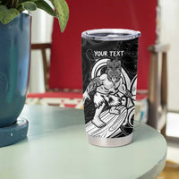 Personalised New Zealand Surfing Tumbler Cup Aotearoa Maori Tiki Haka LT14 - Polynesian Pride