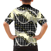 Black Palaka Hawaii Family Matching Mermaid Dress and Hawaiian Shirt Kukui Nut Pikake Lei Hawaiian Tapa Pattern LT14 - Polynesian Pride