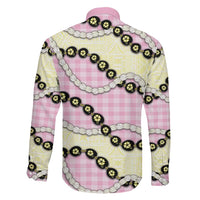 Pink Palaka Hawaii Family Matching Tank Maxi Dress and Hawaiian Shirt Kukui Nut Pikake Lei Hawaiian Tapa Pattern LT14 - Polynesian Pride