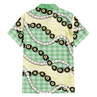 Green Palaka Hawaii Hawaiian Shirt Kukui Nut Pikake Lei Hawaiian Tapa Pattern - Polynesian Pride