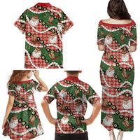 Cowboy Hawaii Mele Kalikimaka Family Matching Puletasi and Hawaiian Shirt Paniolo Kukui Nut Pikake Lei Red Version LT14 - Polynesian Pride