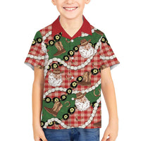 Cowboy Hawaii Mele Kalikimaka Family Matching Puletasi and Hawaiian Shirt Paniolo Kukui Nut Pikake Lei Red Version LT14 Son's Shirt Red - Polynesian Pride
