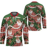 Cowboy Hawaii Mele Kalikimaka Hockey Jersey Paniolo Kukui Nut Pikake Lei Red Version - Polynesian Pride